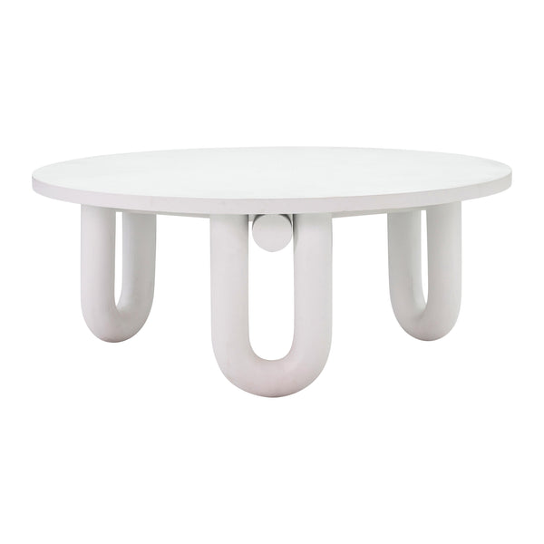 TOV Furniture Tildy Concrete Coffee Table White 