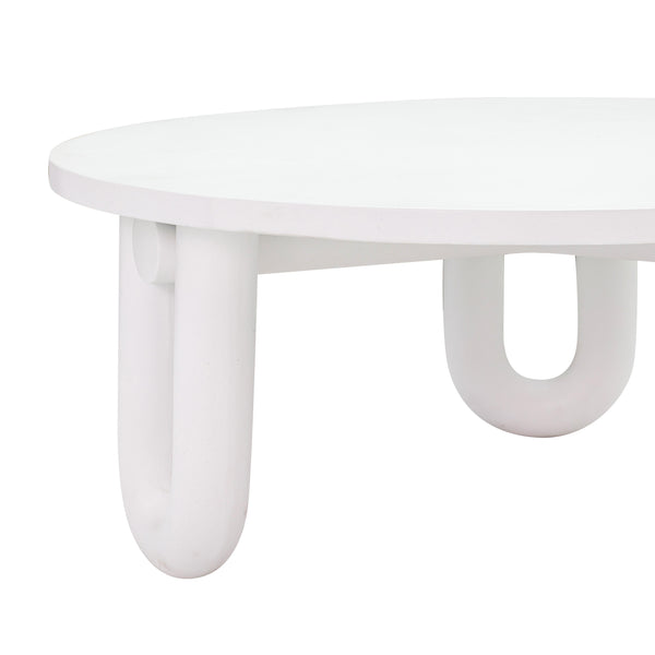 TOV Furniture Tildy Concrete Coffee Table White 