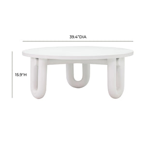 TOV Furniture Tildy Concrete Coffee Table White 