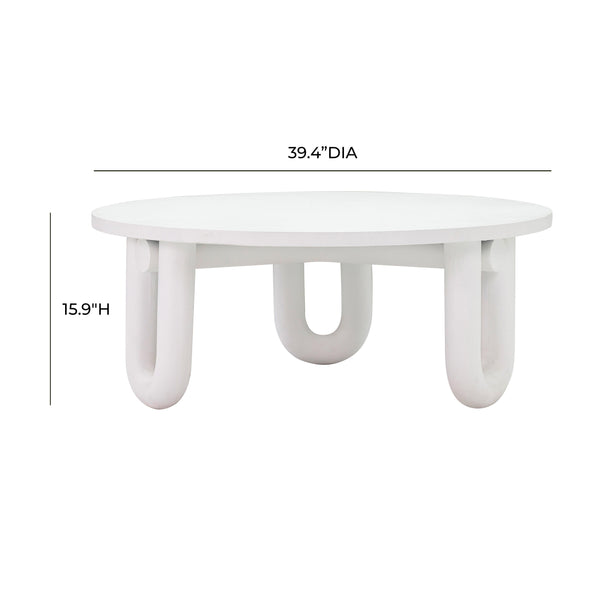 TOV Furniture Tildy Concrete Coffee Table White 