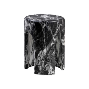 TOV Furniture Marisol Concrete Side Table Black Marble 14"W x 14"D x 18"H