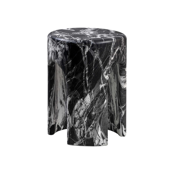 TOV Furniture Marisol Concrete Side Table Black Marble 14"W x 14"D x 18"H