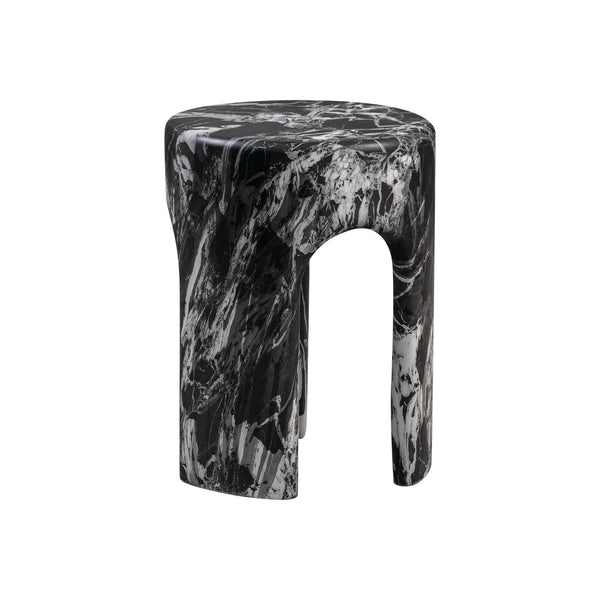 TOV Furniture Marisol Concrete Side Table Black Marble 14"W x 14"D x 18"H