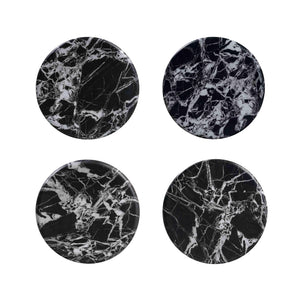 TOV Furniture Marisol Concrete Side Table Black Marble 14"W x 14"D x 18"H