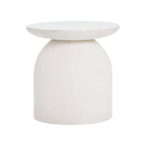 TOV Furniture Aloe Concrete Side Table White 20.5"W x 20.5"D x 20"H