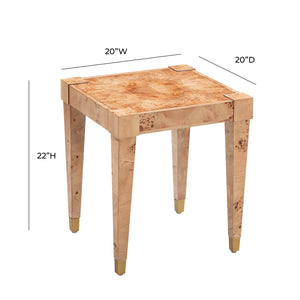 Brandyss Natural Burl End Table Natural TOV-OC54191