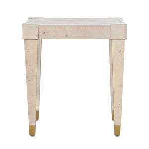 Brandyss White Burl End Table White TOV-OC54192