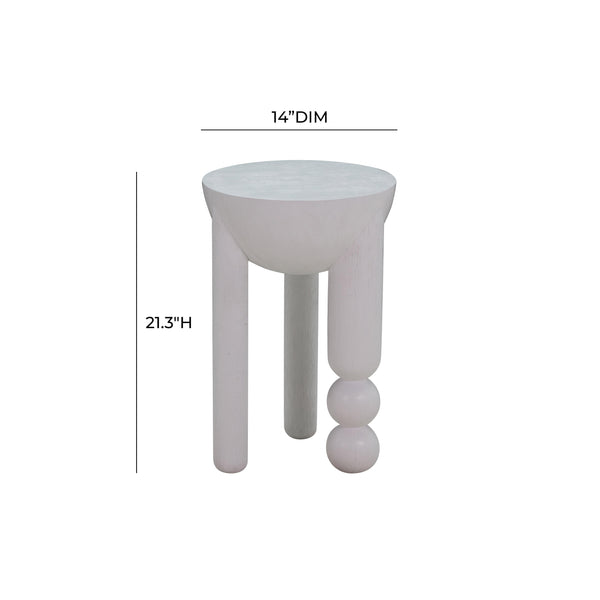 TOV Furniture Morse Wooden Accent Table White 14"W x 14"D x 21.3"H
