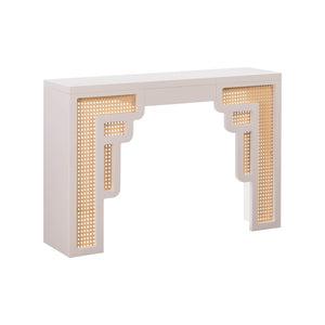 TOV Furniture Suzie & Rattan Console Table Cream 45"W x 12"D x 30"H