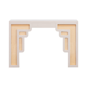 TOV Furniture Suzie & Rattan Console Table Cream 45"W x 12"D x 30"H