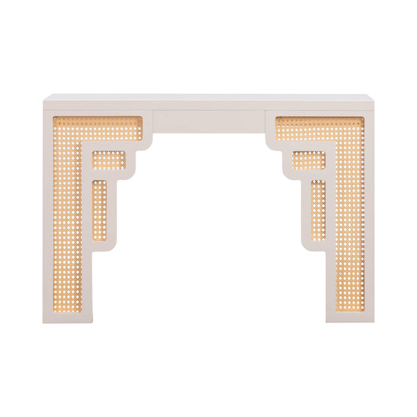 TOV Furniture Suzie & Rattan Console Table Cream 45"W x 12"D x 30"H