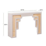 TOV Furniture Suzie & Rattan Console Table Cream 45"W x 12"D x 30"H