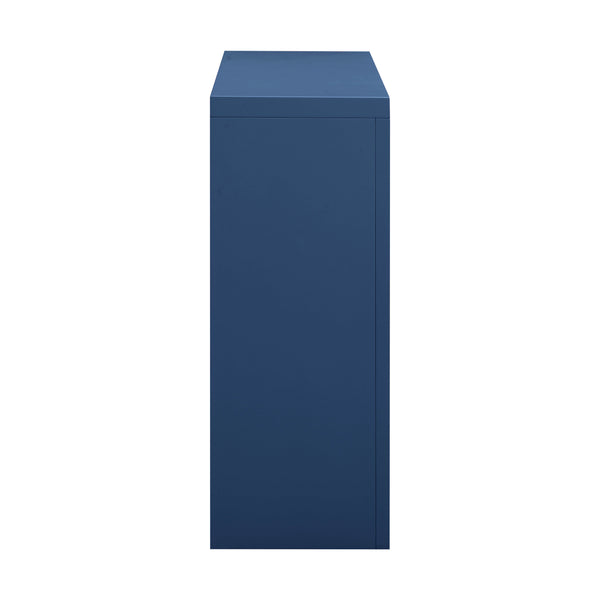 TOV Furniture Suzie & Rattan Console Table Navy 45"W x 12"D x 30"H