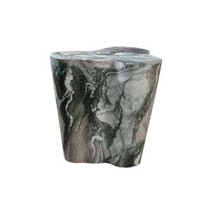 TOV Furniture Slab Grey/Blush Faux Marble Short Side Table Blush,Grey Marble 18"W x 15.5"D x 18"H