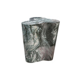 TOV Furniture Slab Grey/Blush Faux Marble Short Side Table Blush,Grey Marble 18"W x 15.5"D x 18"H