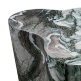 TOV Furniture Slab Grey/Blush Faux Marble Short Side Table Blush,Grey Marble 18"W x 15.5"D x 18"H