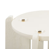 TOV Furniture Gloria Oak Side Table Cream 15.8"W x 15.8"D x 19.7"H