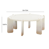 TOV Furniture Gloria Oak Coffee Table Cream 35.4"W x 35.4"D x 15.8"H