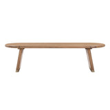 TOV Furniture Samantha Acacia Bench with Boucle Seat Cognac 59.8"W x 19.7"D x 15.8"H