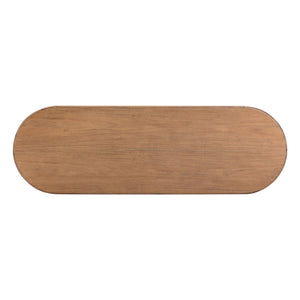 TOV Furniture Samantha Acacia Bench with Boucle Seat Cognac 59.8"W x 19.7"D x 15.8"H