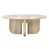 TOV Furniture Patrizia Concrete Round Coffee Table Travertine 35.8"W x 35.8"D x 15.4"H