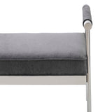 Diva Grey Velvet Bench