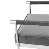 Diva Grey Velvet Bench