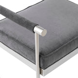 Diva Grey Velvet Bench