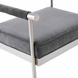 Diva Grey Velvet Bench