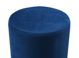 Opal Navy Velvet Ottoman with Gold Base