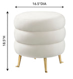 Ladder Cream Velvet Ottoman