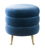 Ladder Blue Velvet Ottoman