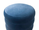 Ladder Blue Velvet Ottoman