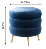 Ladder Blue Velvet Ottoman