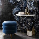 Ladder Blue Velvet Ottoman