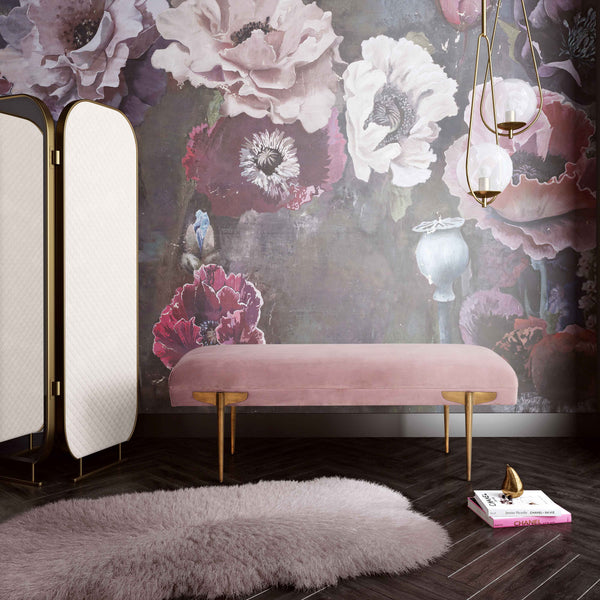 Brno Mauve Velvet Bench