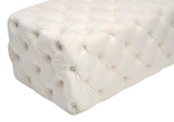 Kaylee Cream Velvet Ottoman