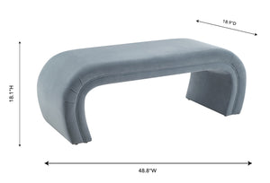 Kenya Sea Blue Velvet Bench