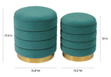 Saturn Teal Storage Ottomans - Set of 2