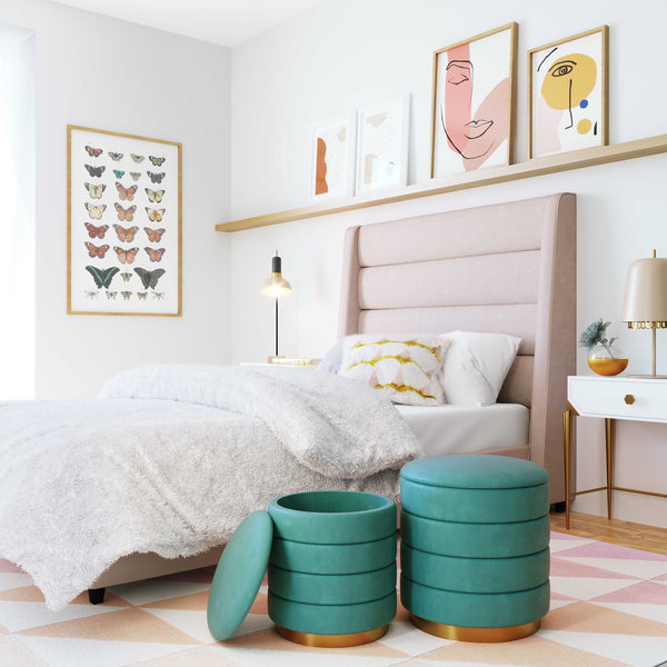 Koah Blush Velvet Bed in Twin