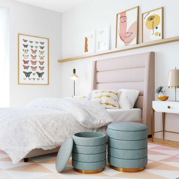 Koah Blush Velvet Bed in Twin