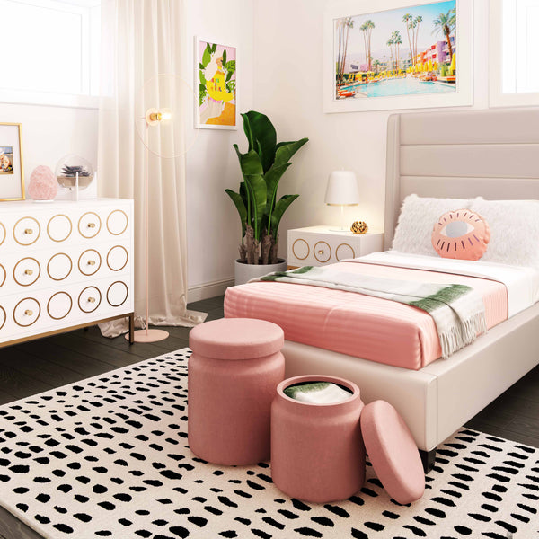 Koah Blush Velvet Bed in Twin