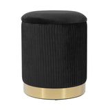 Zoe Velvet Storage Ottoman Black TOV-OC68155