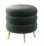 Ladder Grey Velvet Ottoman