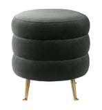 Ladder Grey Velvet Ottoman