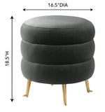 Ladder Grey Velvet Ottoman