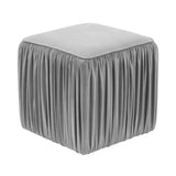 Morgan Slate Pleated Ottoman