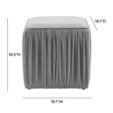 Morgan Slate Pleated Ottoman