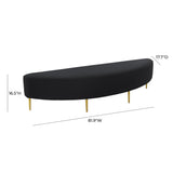 Bianca Black Velvet King Bench