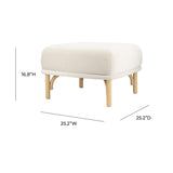 Desiree Cream Velvet Ottoman